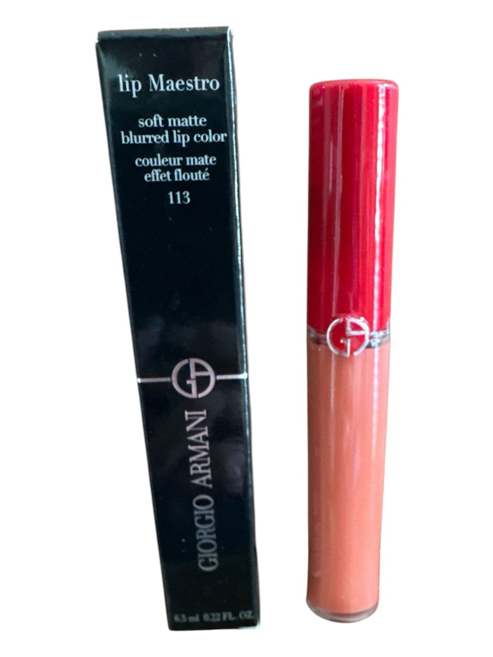 Giorgio Armani Lip Maestro Liquid Lipstick in Pinky Nude with Red Cap